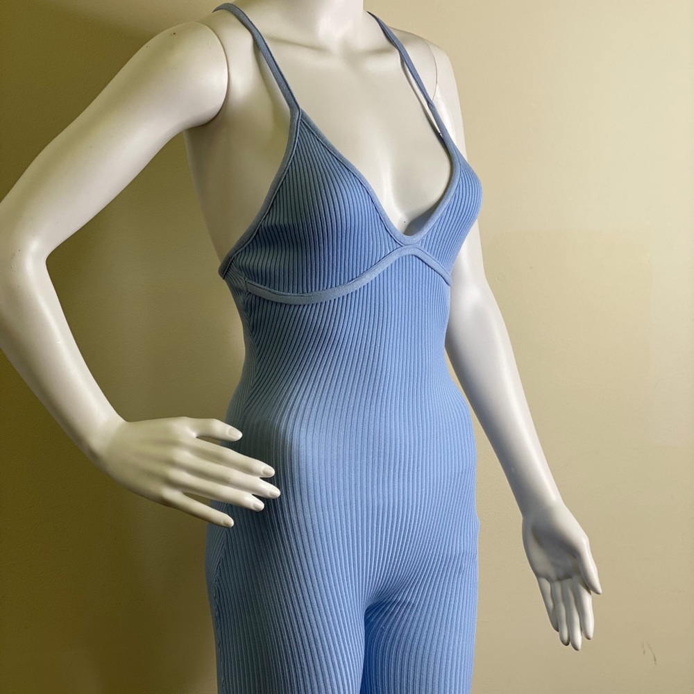 Women’s Cali Ribbed Romper (Blue)